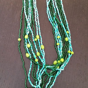 Vintage green beaded necklace